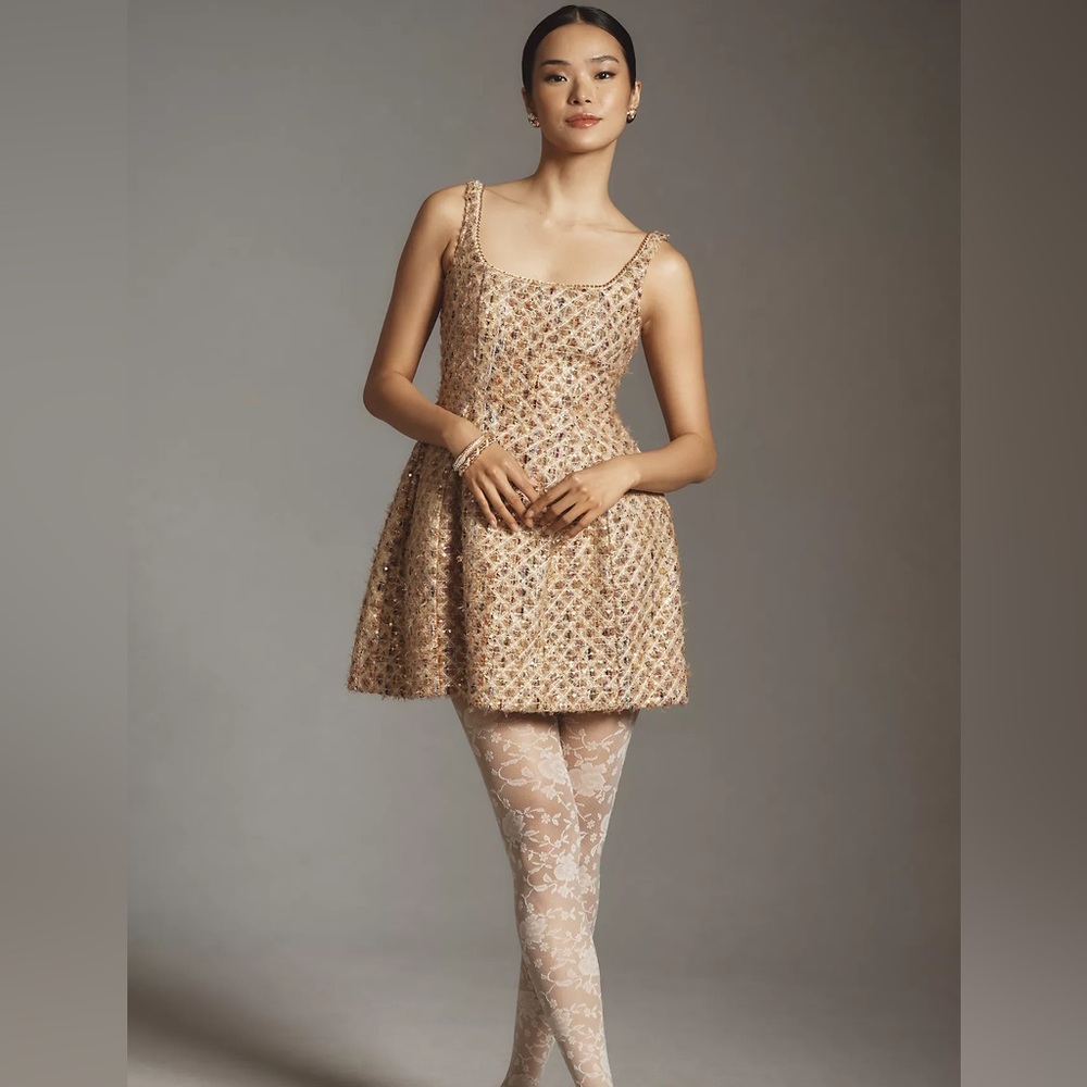 Maeve by Anthropologie Tweed Fit & Flare Mini Dress